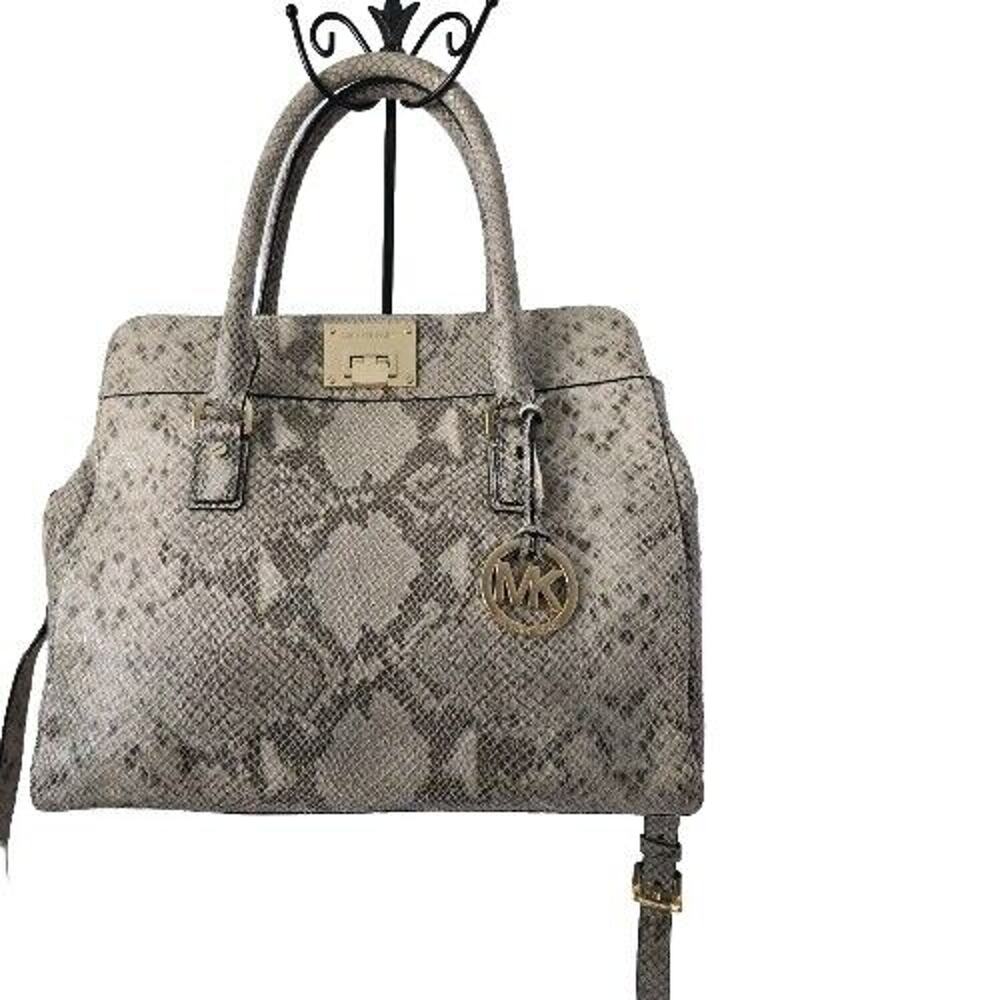 Gray Python Snakeskin Michael Kors Satchel Handba… - image 2